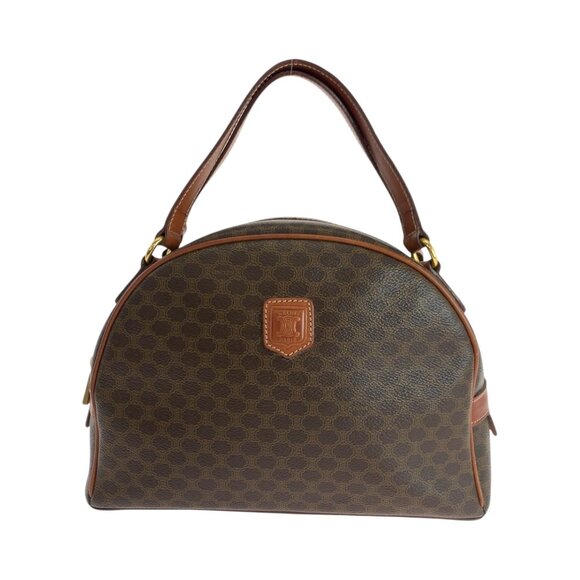 CELINE Brown Leather Boston Bag - Picture 1 of 10